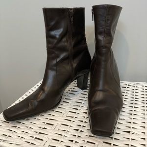 Vintage LK Bennett brown ankle leather boots
